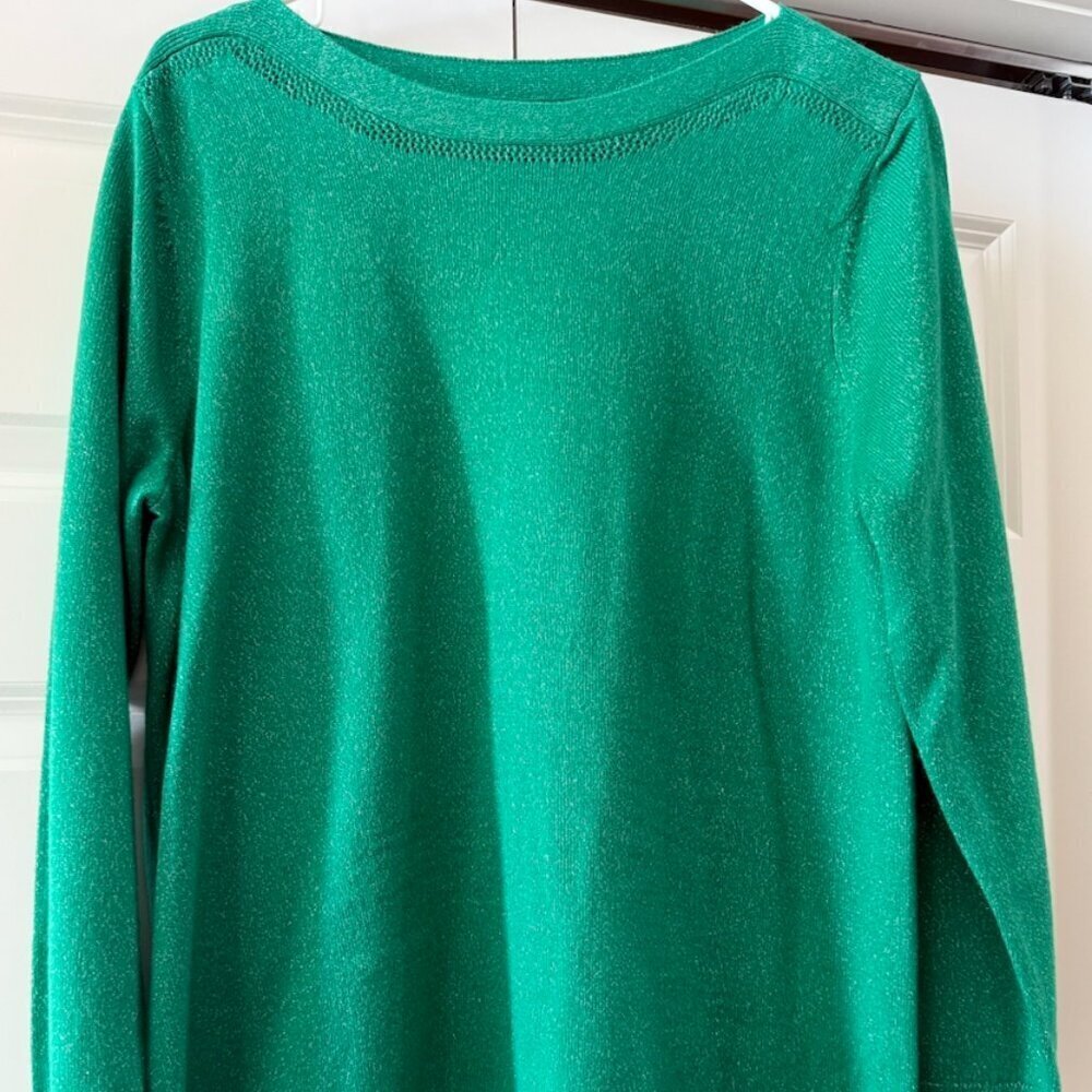 APT 9 Green Lightweight Sweater Large High Low Hem Knit Top